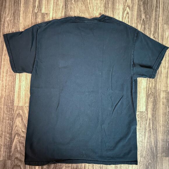 Liquid Blue Rainbow Galaxy Wolf T-Shirt Medium Cosmic Animal Graphic Black Tee - Picture 2 of 5